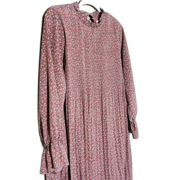 Down East Boho Country Cottagecore Dress Pink Floral Knee Length Small Modest - Picture 3 of 9